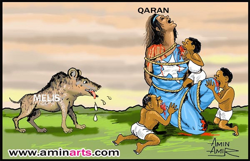 Meles Zenawi is a hyena swallowing the Somali nation and people