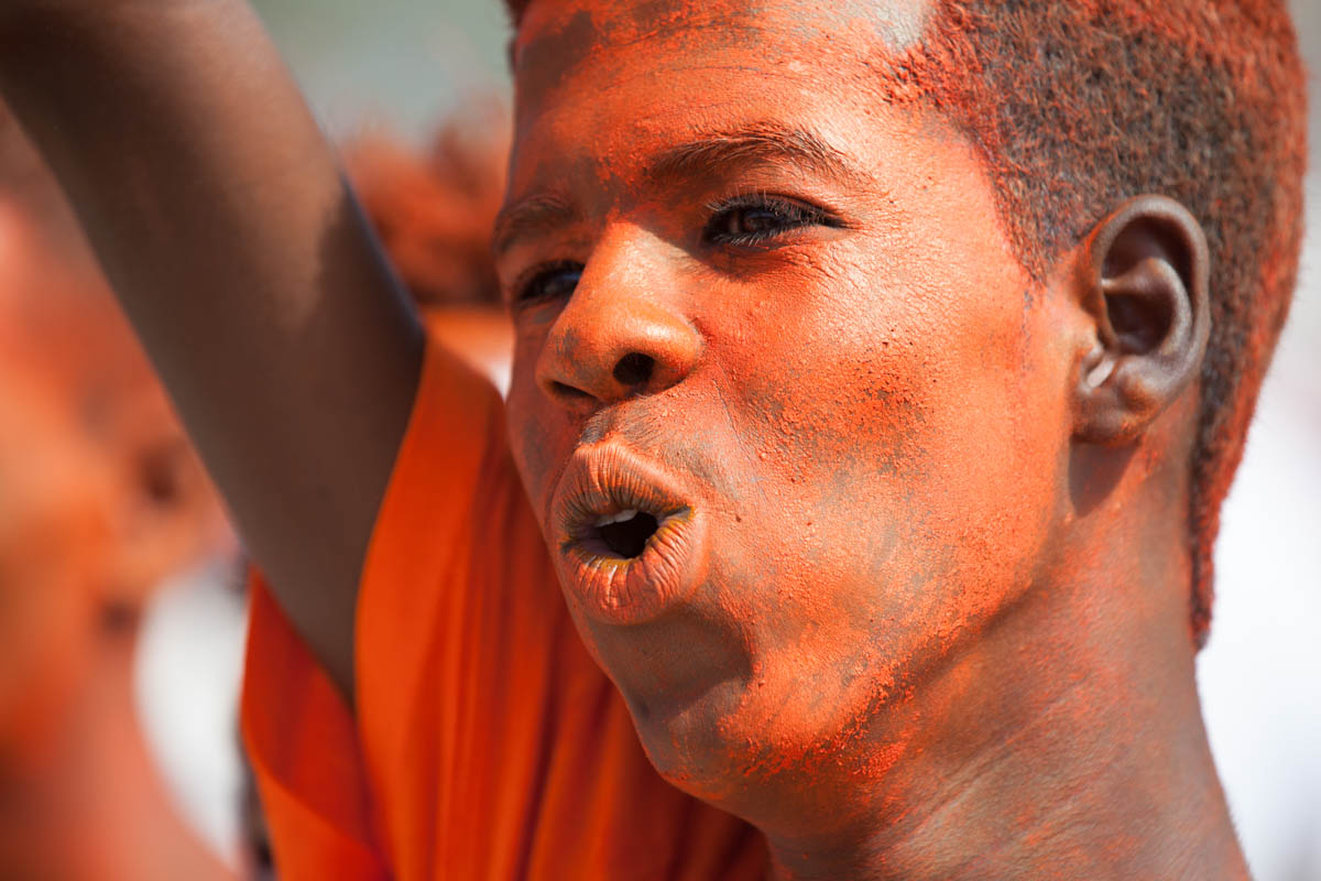 A boy chants ‘bedaluu’, an elaboration of the word ‘bedal’ meaning ‘change’, at a Waddani party political rally in Hargeisa. Word play, phrases and songs capture the popular imagination in a culture with a strong oral tradition. [Kate Stanworth/Saferworld/Al Jazeera]